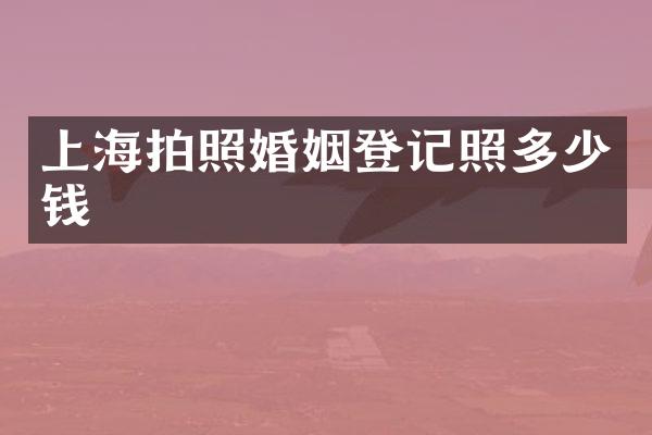 上海拍照婚姻登记照多少钱