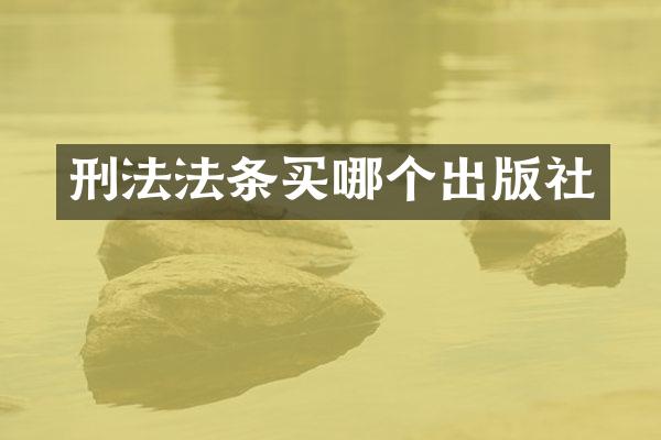 刑法法条买哪个出版社