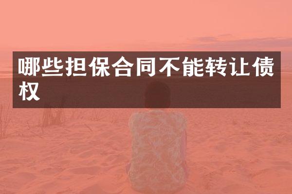 哪些担保合同不能转让债权