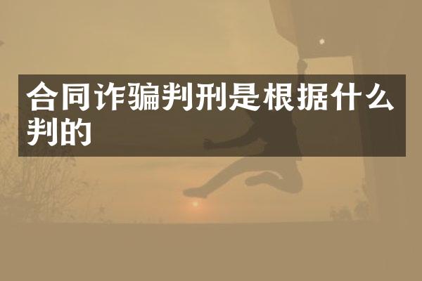 合同诈骗判刑是根据什么判的