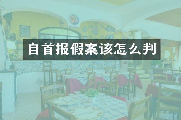 自首报假案该怎么判