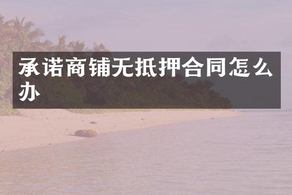 承诺商铺无抵押合同怎么办