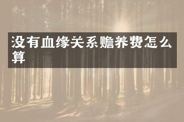 没有血缘关系赡养费怎么算