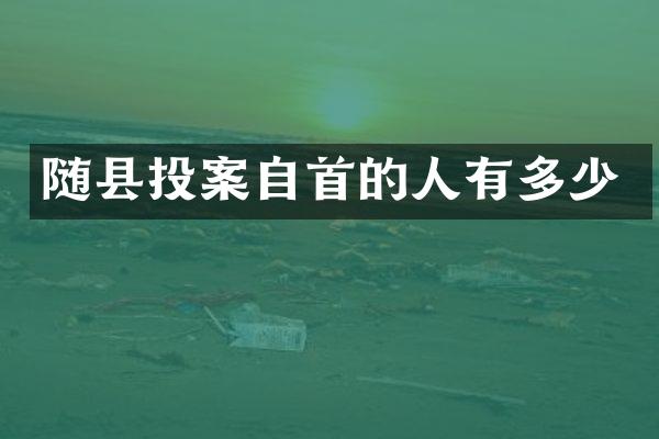 随县投案自首的人有多少
