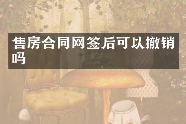 售房合同网签后可以撤销吗