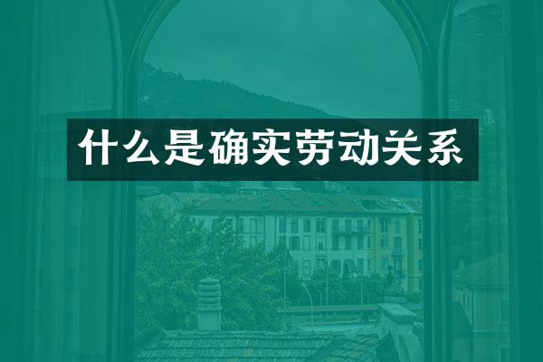 什么是确实劳动关系