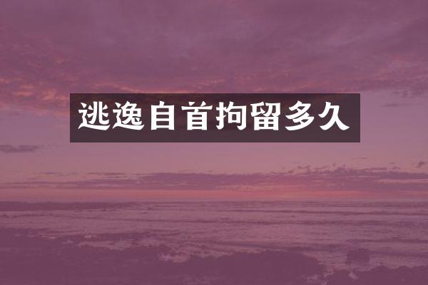 逃逸自首拘留多久