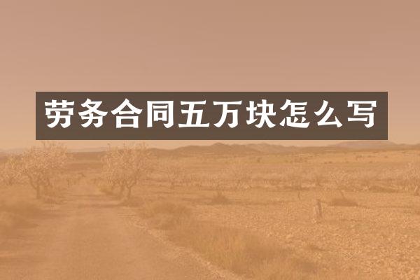 劳务合同五万块怎么写
