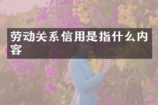 劳动关系信用是指什么内容