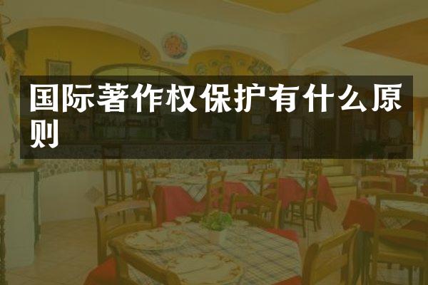 国际著作权保护有什么原则