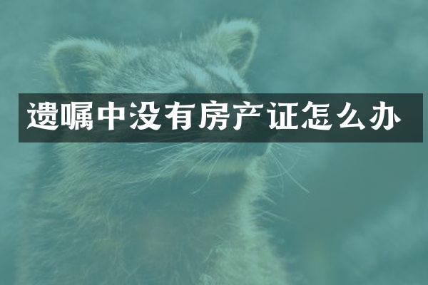 遗嘱中没有房产证怎么办