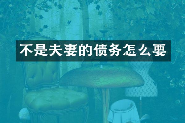 不是夫妻的债务怎么要