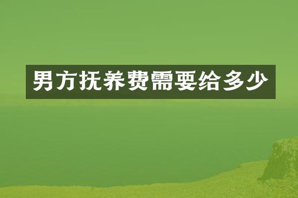男方抚养费需要给多少
