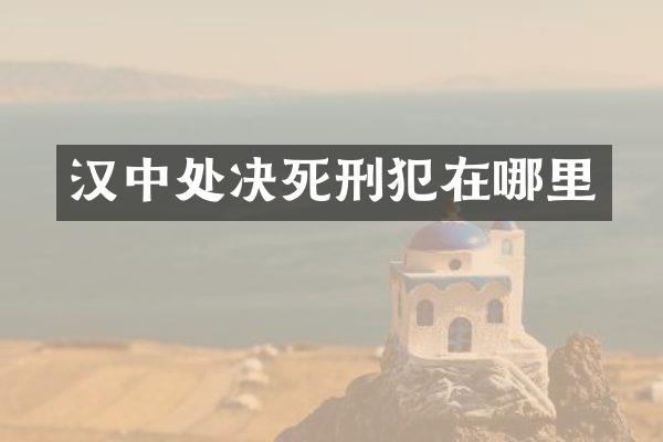 汉中处决死刑犯在哪里