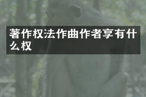 著作权法作曲作者享有什么权