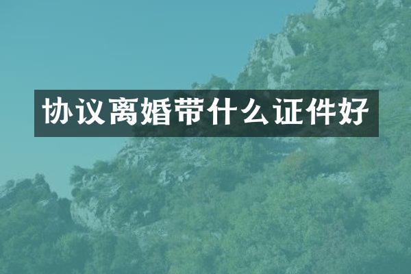 协议离婚带什么证件好