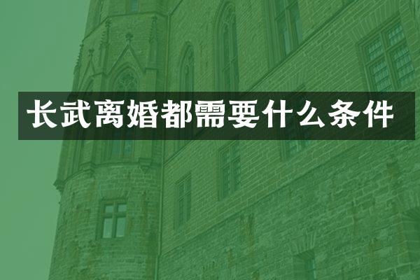 长武离婚都需要什么条件
