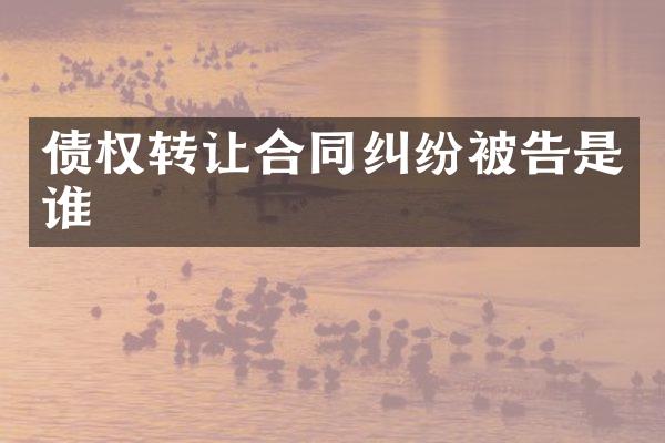 债权转让合同纠纷被告是谁