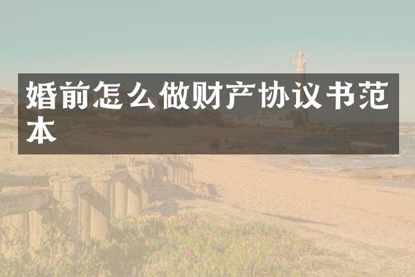 婚前怎么做财产协议书范本