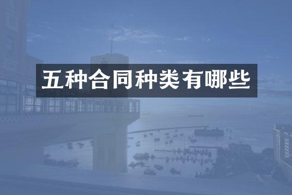 五种合同种类有哪些