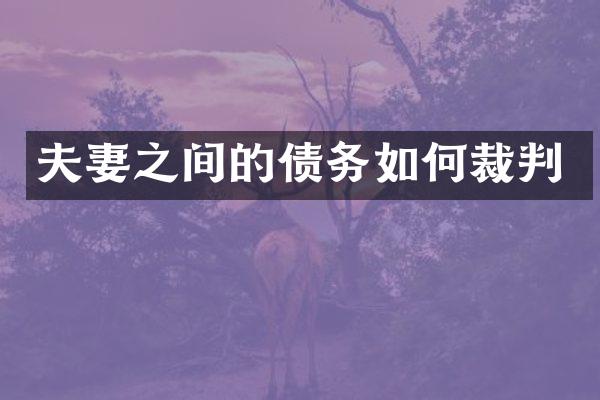 夫妻之间的债务如何裁判