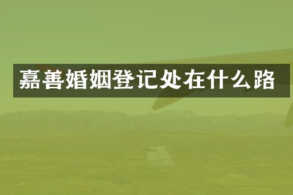 嘉善婚姻登记处在什么路