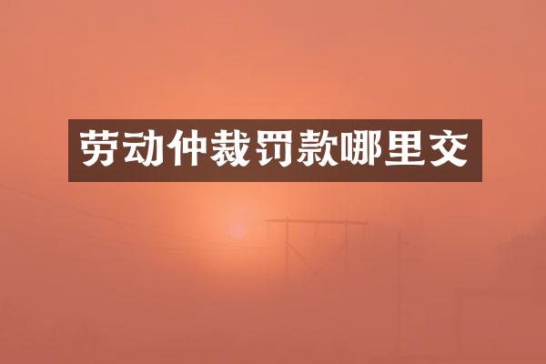 劳动仲裁罚款哪里交
