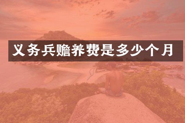 义务兵赡养费是多少个月