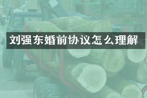 刘强东婚前协议怎么理解