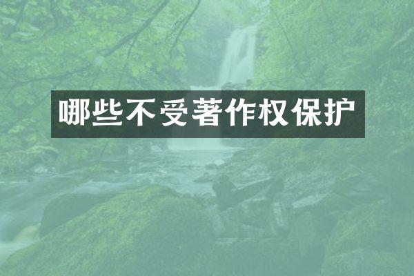 哪些不受著作权保护