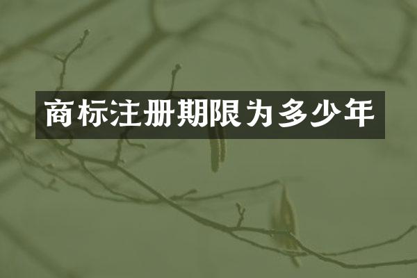 商标注册期限为多少年