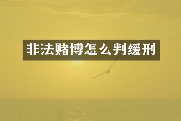 非法怎么判缓刑