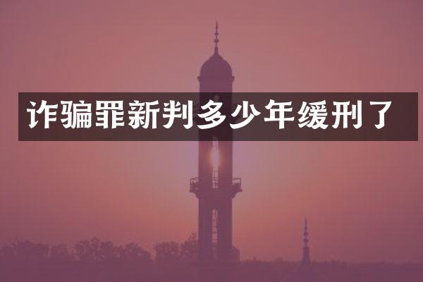 诈骗罪新判多少年缓刑了