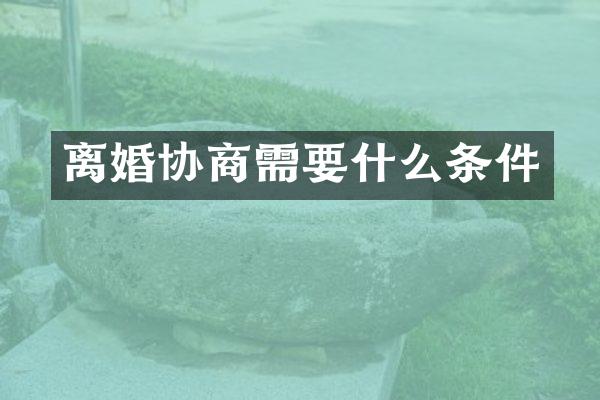 离婚协商需要什么条件