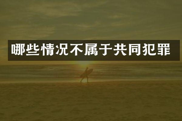 哪些情况不属于共同犯罪
