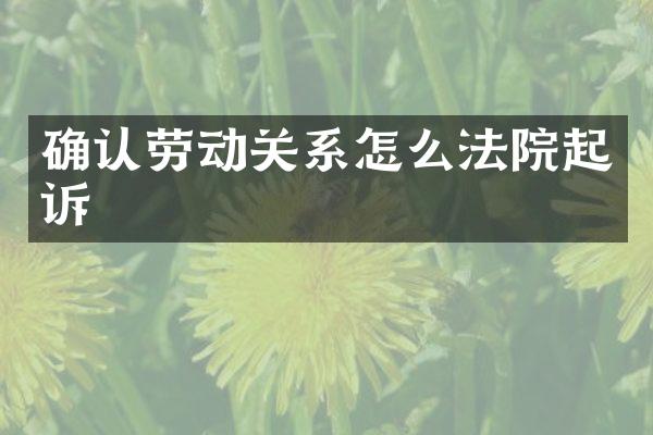 确认劳动关系怎么法院起诉