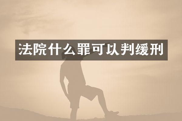 法院什么罪可以判缓刑