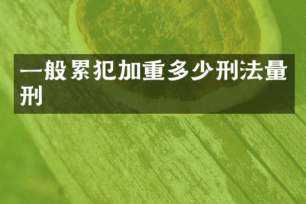 一般加重多少刑法量刑