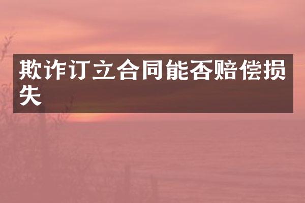 欺诈订立合同能否赔偿损失