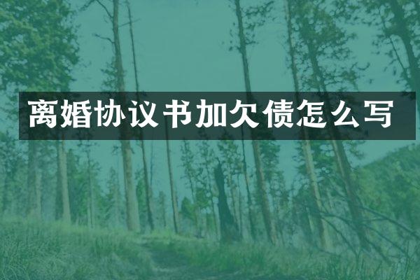 离婚协议书加欠债怎么写