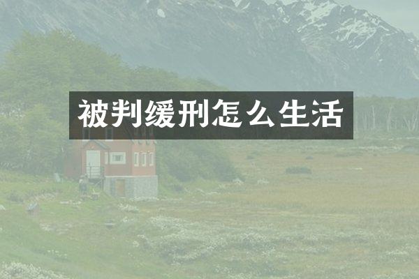 被判缓刑怎么生活