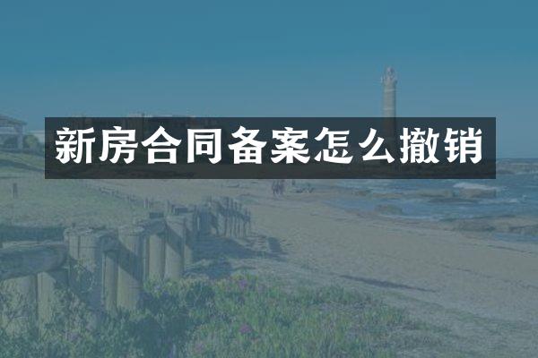 新房合同备案怎么撤销