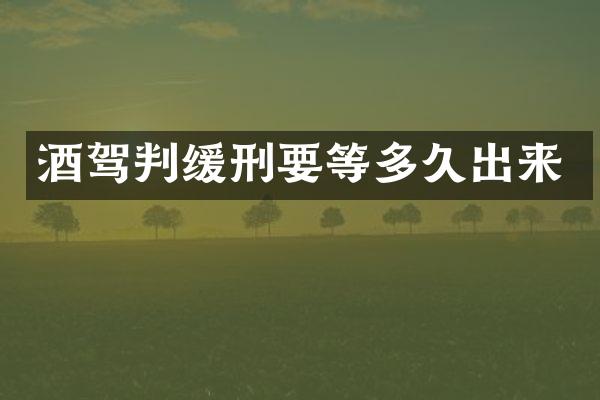 酒驾判缓刑要等多久出来