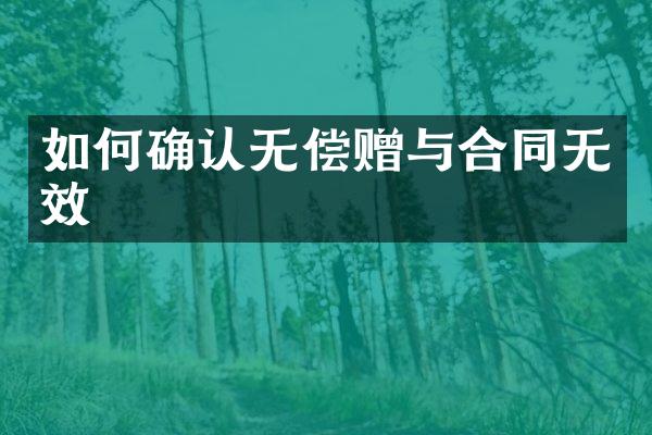 如何确认无偿赠与合同无效