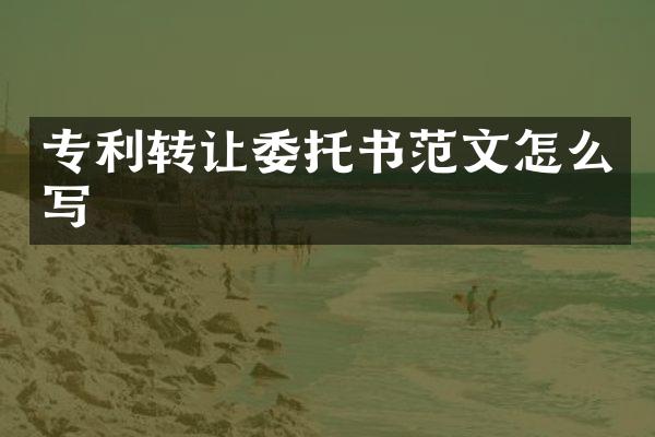 专利转让委托书范文怎么写