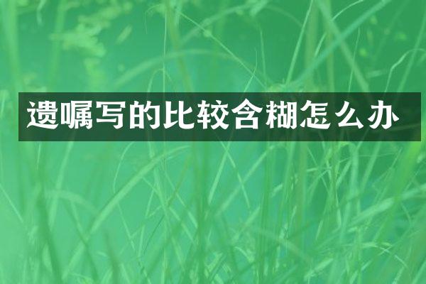遗嘱写的比较含糊怎么办