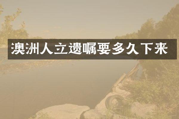 澳洲人立遗嘱要多久下来