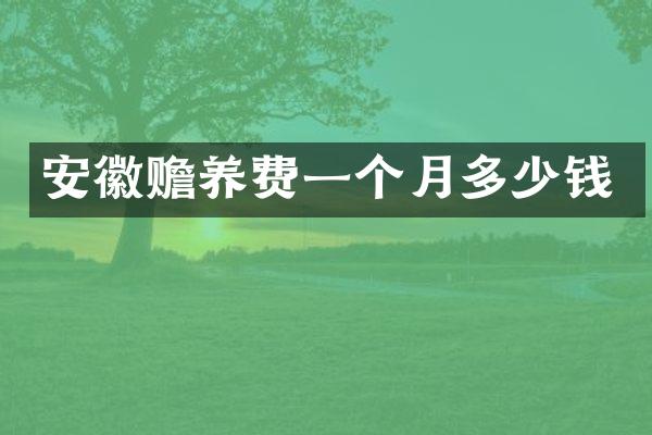 安徽赡养费一个月多少钱
