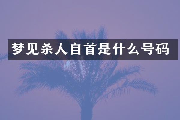 梦见自首是什么号码