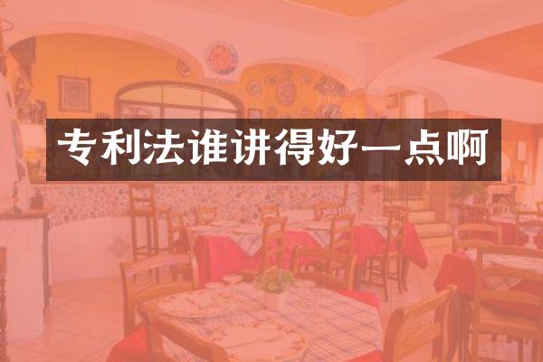 专利法谁讲得好一点啊